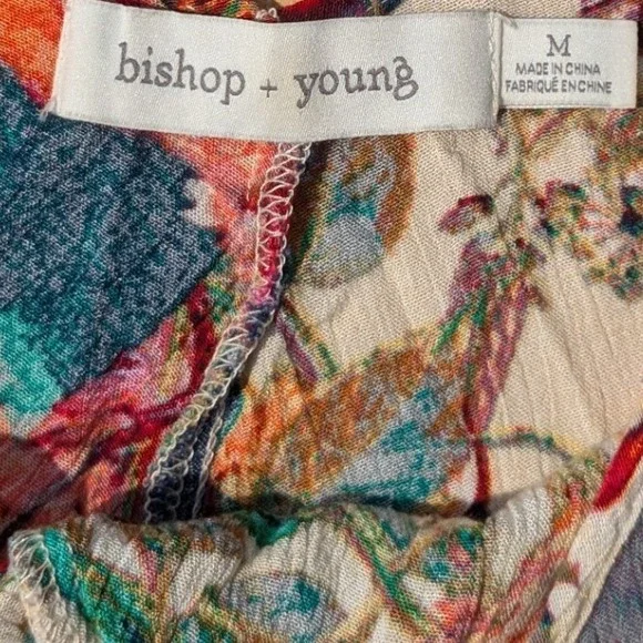 Bishop + Young Dress Floral Romantic‎ Feminine Handkerchief Hem Women's Medium - Picture 4 of 6